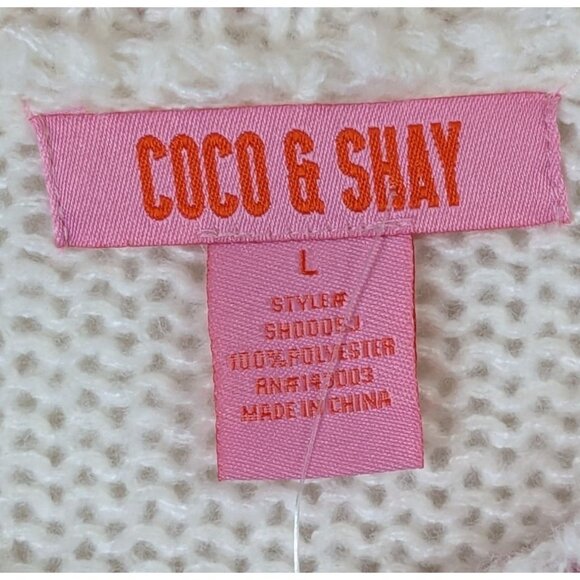 Coco and Shay size L Red and Cream Lobster Design Crew Neck Sweater Beachy Sea - Picture 8 of 14